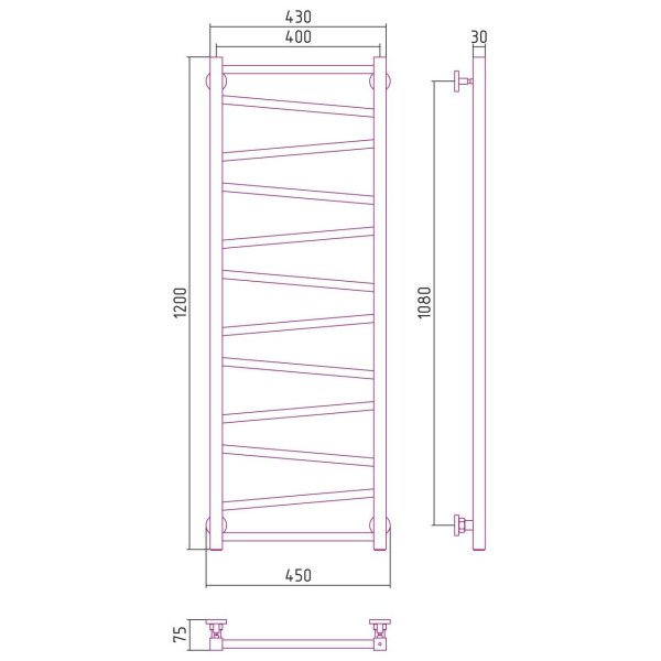 Полотенцесушитель водяной Сунержа Сирокко 1200х400 хром (00-0253-1240) Полотенцесушитель водяной Сунержа Сирокко 1200х400 хром (00-0253-1240)