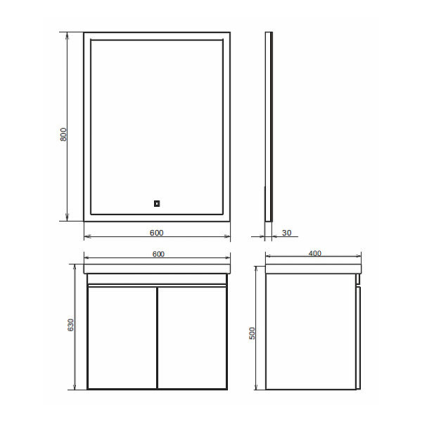 Тумба подвесная с раковиной Comforty Осло 600x400x630 дуб темно-коричневый (00-00011149)