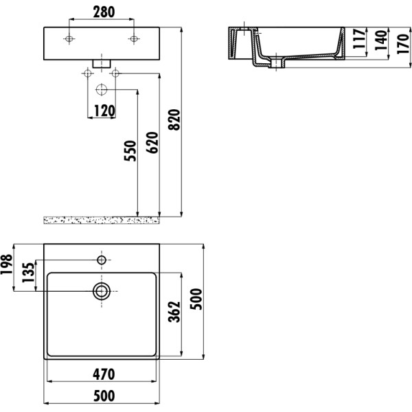 Раковина мебельная Creavit Next 50x50 белая (NX256-00CB00E-0000)