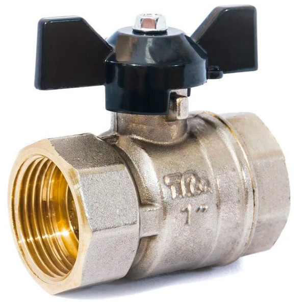 Кран 1" ВВ шаровый TeRma NEOS (чёрная бабочка) (32030) Кран 1" ВВ шаровый TeRma NEOS (чёрная бабочка) (32030)