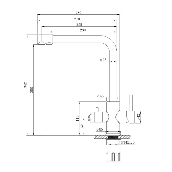 Смеситель для кухни Wesnaart Eco черный (EKO05-151Black) Смеситель для кухни Wesnaart Eco черный (EKO05-151Black)