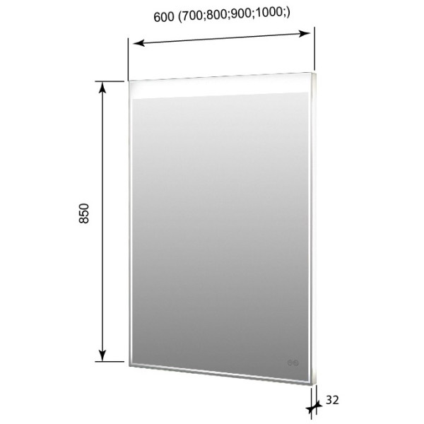 Зеркало с подсветкой Aquanet Палермо 60x85 (00249350)