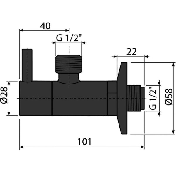 Угловой вентиль с фильтром Alcaplast 1/2"1/2" черный матовый (ARV003-BLACK)
