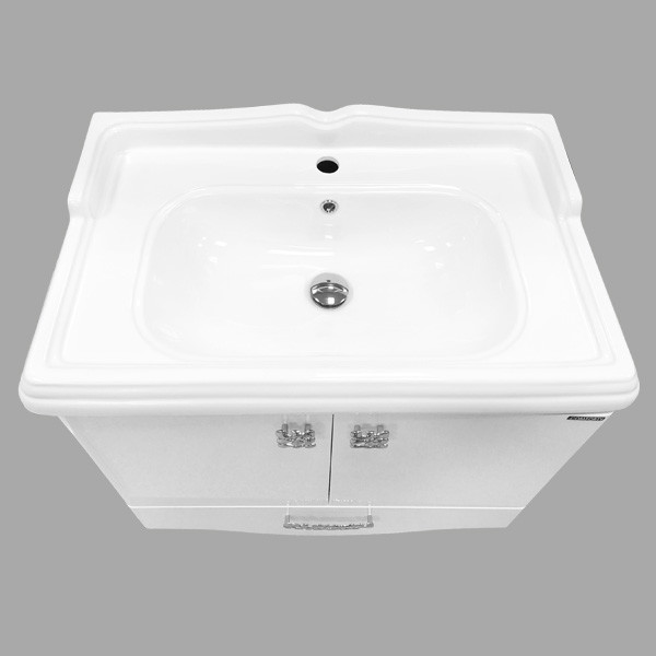 Тумба напольная Comforty Монако 800x850x490 белый глянцевый с раковиной (00-00001488)