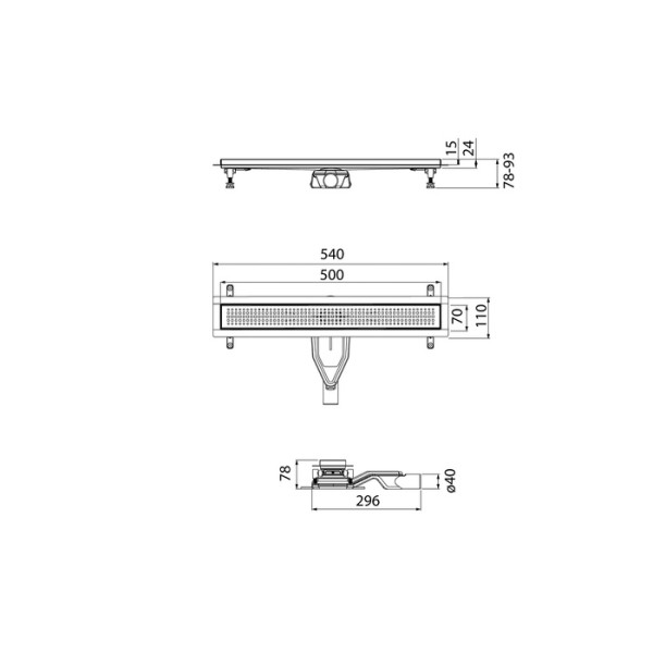 Лоток душевой 500 мм сифон 360 комбинированный затвор перфорированная решетка хром Iddis (975B5SB20DZ)
