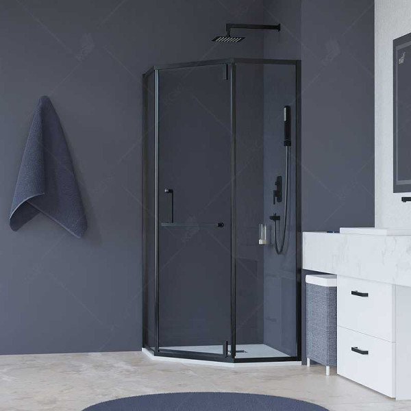 Душевой уголок RGW HO-084-B 100*100 стекло прозрачное, профиль черный 350608400-14