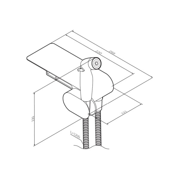 Смеситель AM.PM Like с гигиеническим душем и полкой (F0202600)