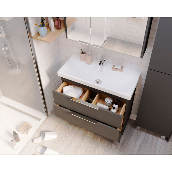 Тумба напольная 1Marka Gaula 800*380*850 черная (У92547) Тумба напольная 1Marka Gaula 800*380*850 черная (У92547)