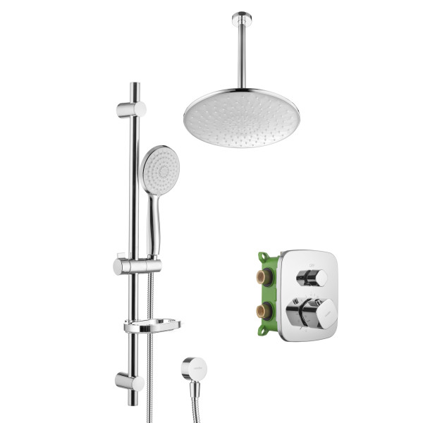 Система душевая Swedbe Platta встраиваемая на 2 выхода хром (5557)