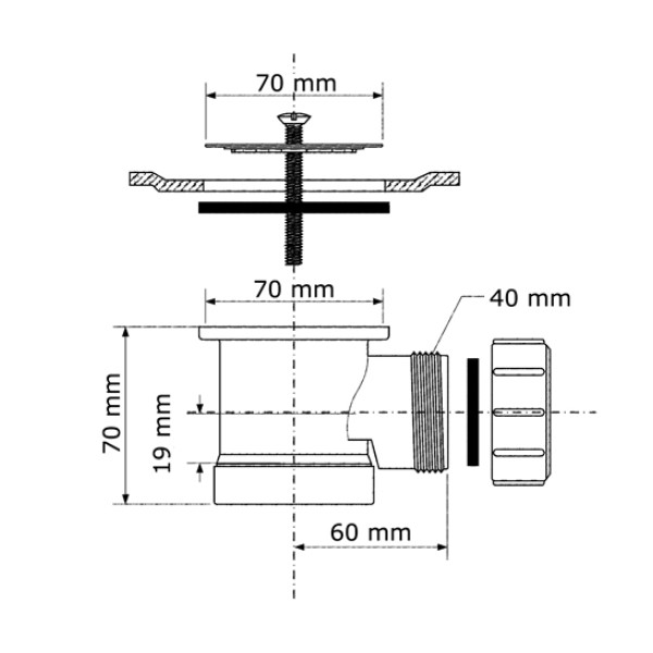 Сифон 40 мм. универсальный McAlpine (MRBT70-40)