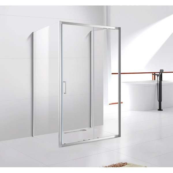 Душевой уголок Cezares Molveno 130x80x195 стекло прозрачное, профиль хром (MOLVENO-AH-12-130/80-C-Cr-IV)