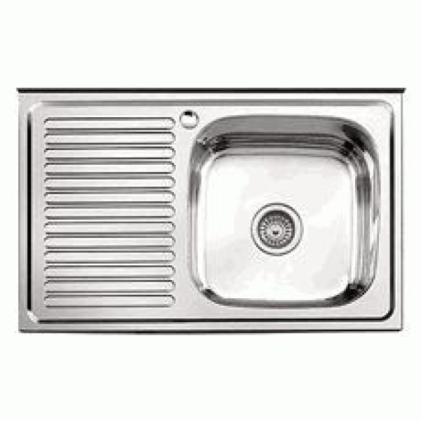 Мойка врезная Ledeme 800x500x180 (0.8мм) выпуск 3 1/2" правая чаша глянцевая (L98050-R)