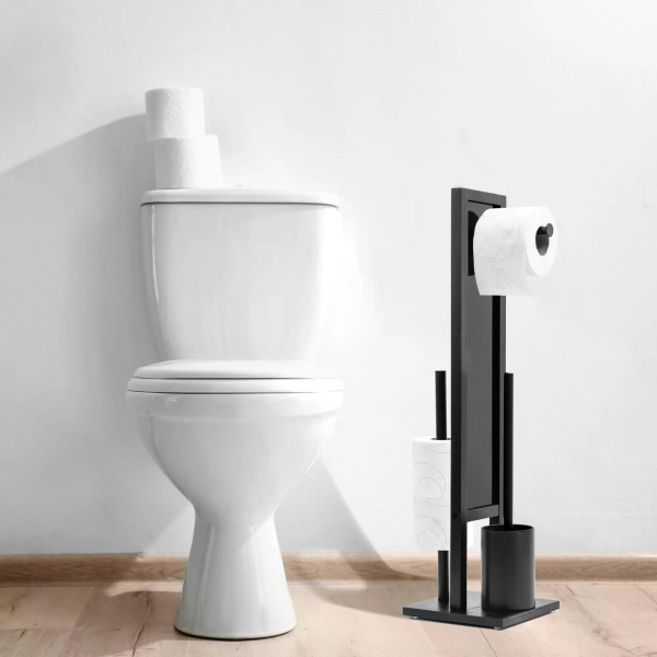 Напольная стойка с держателем туалетной бумаги и ёршиком 700*195мм (HOM-04003)