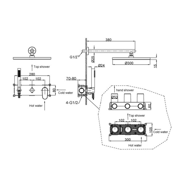 Душевая система Boheme Spectre NB (никель) (454-NB)