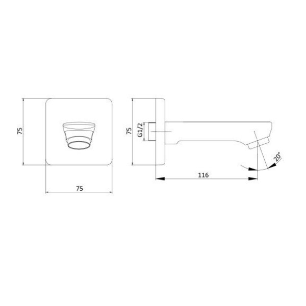 Изливы E.C.A. Niobe хром (102159209EX-K)