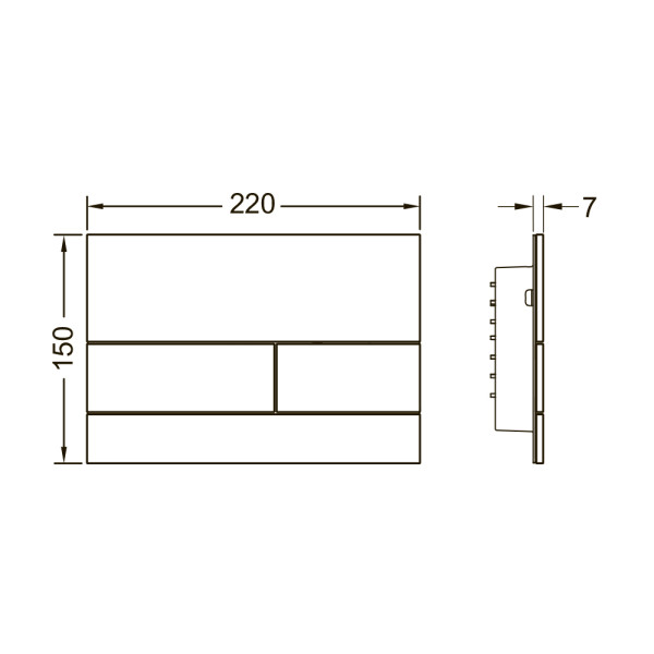 Клавиша смывная Tece TECEsquare II cтекло черное сатинированное (9240825)
