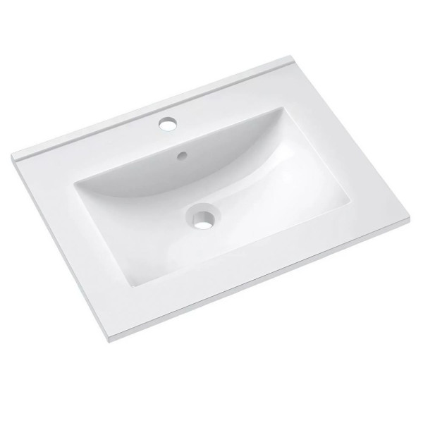 Тумба напольная Comforty Асти 610x850x465 белый глянцевый с раковиной (00-00019361)