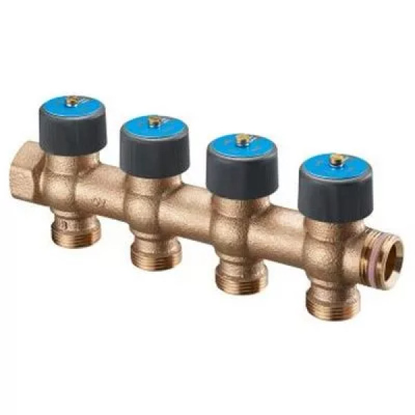 Коллектор Oventrop 4 отв. регулируемый 3/4"*3/4" Multidis R бронза (4200554)