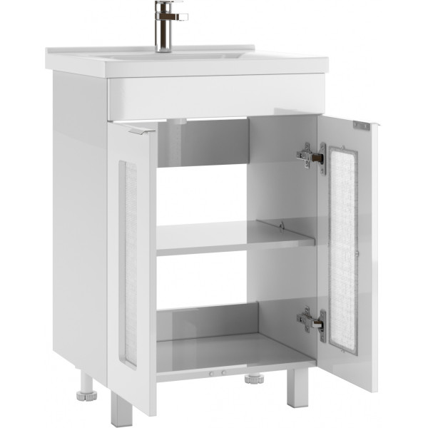 Тумба напольная Миранда 60 Кристалл без ящика Айсберг Домино (DA1801T)