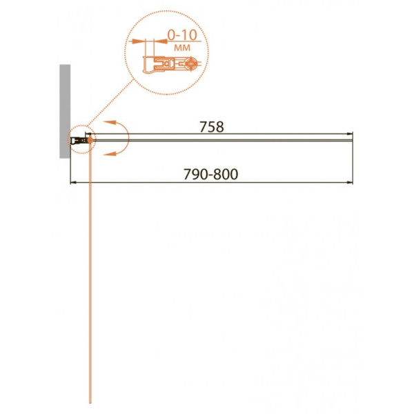 Душевая шторка для ванны Cezares Relax 80x140 стекло прозрачное, профиль белый (RELAX-V-1-80/140-C-Bi)