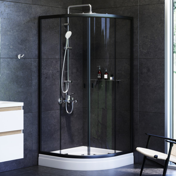 Душевой уголок AM.PM X-Joy 90x90 стекло прозрачное, профиль черный (W88G-205-090BT64)