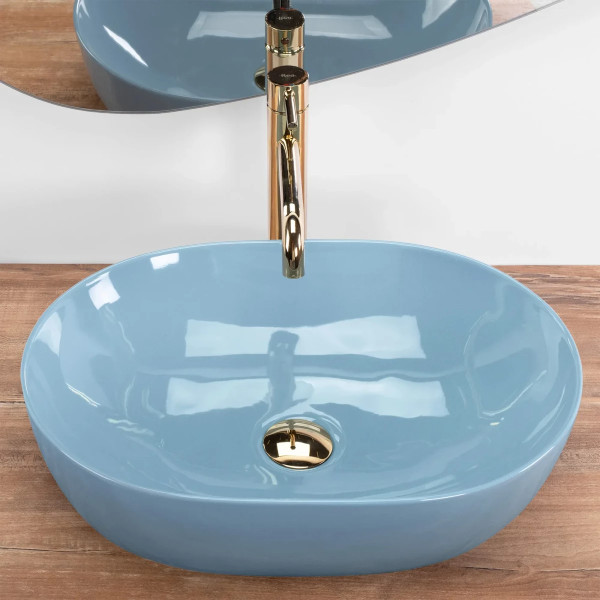Раковина накладная REA Lisa L.blue shiny 49x35x14 голубая (REA-U6620) Раковина накладная REA Lisa L.blue shiny 49x35x14 голубая (REA-U6620)