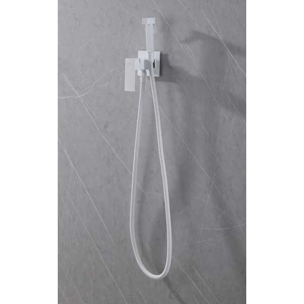 Смеситель с гигиеническим душем Abber Daheim белый матовый (AF8226W)