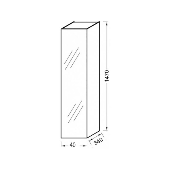 Пенал подвесной Jacob Delafon 400x340x1470 дуб квебекский (EB1850D-E10)
