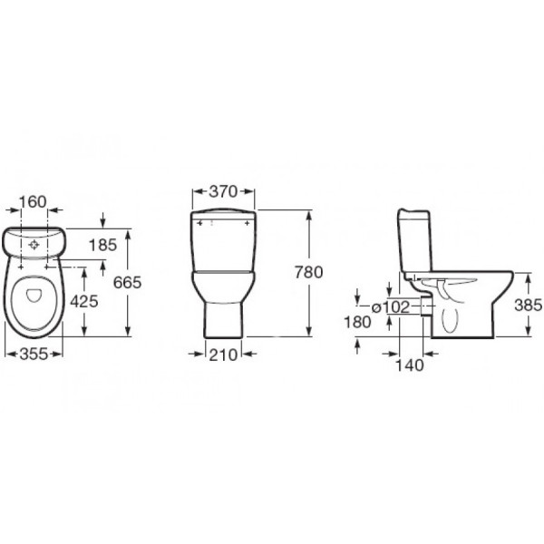 Унитаз напольный Roca Victoria 35,5x66,5x38,5 белый (7.3423.9.900.0)
