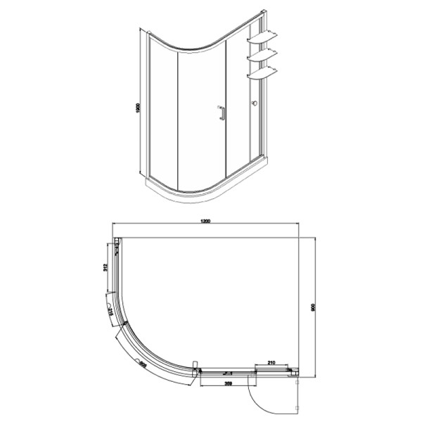 Душевой уголок Azario Victoria 90x120x190 стекло прозрачное, профиль хром (AZ-NNQ2131-1-L 90)