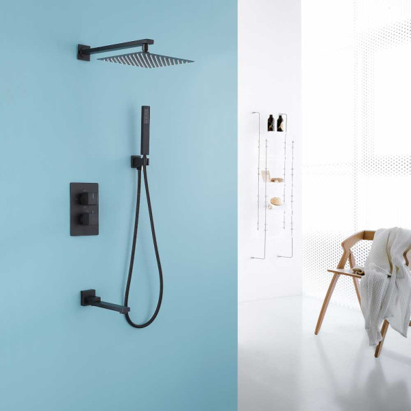 Душевая система Abber Daheim черный матовый (AF8250B)