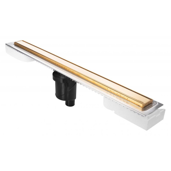 Желоб Berges водосток В1 Keramik 800, золото глянец, S-сифон D50/105 H50 вертикальный (092019)