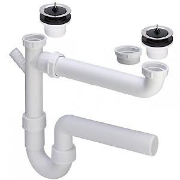 Сифон 40 мм. трубный двойной с отводом Viega (365875 (79485.1))