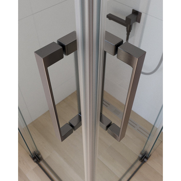 Душевой уголок Cezares Slider 70x70x195 стекло прозрачное, профиль оружейная сталь (SLIDER-A-2-70/80-C-GM)