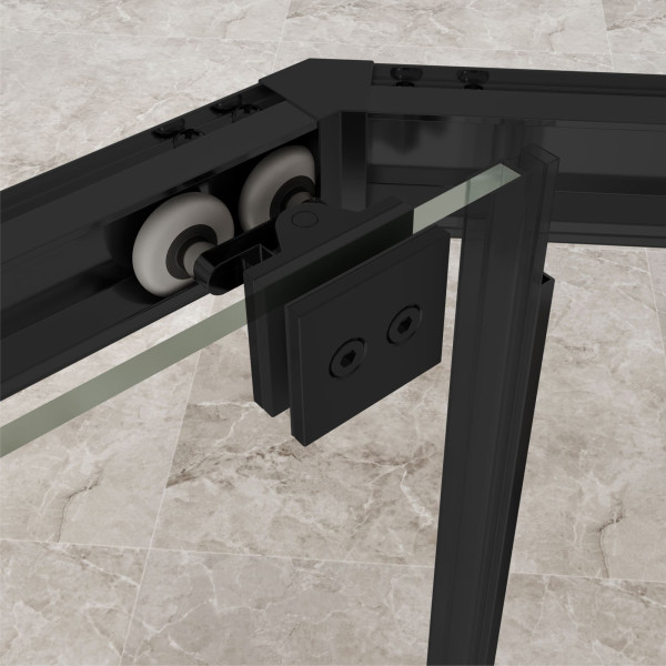 Душевой уголок RGW Passage PA-86-B NEW 100x100x195 стекло прозрачное, профиль черный (38088600-14N)