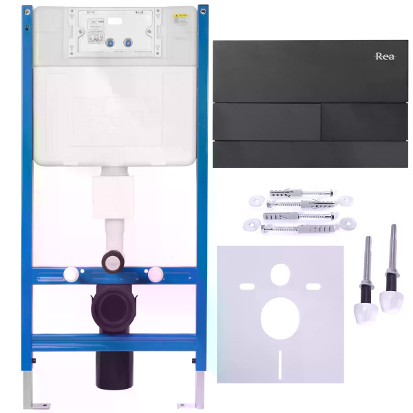 Инсталляция для подвесного унитаза Rea с клавишей Black Mat (KPL-E0056)