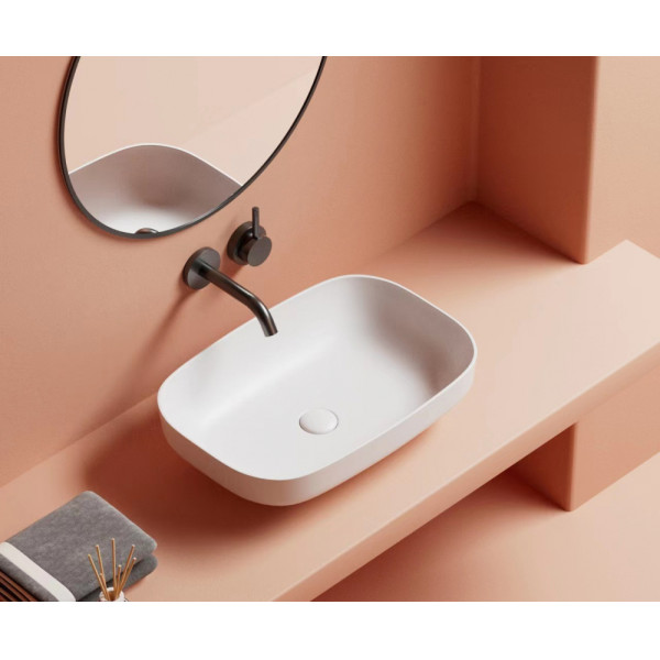 Раковина накладная Abber Rechteck 58,5x38x14 белая (AC2221)