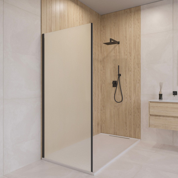 Душевое ограждение RGW 90x195 стекло рифленое, профиль черный (06220309-44) Душевое ограждение RGW 90x195 стекло рифленое, профиль черный (06220309-44)