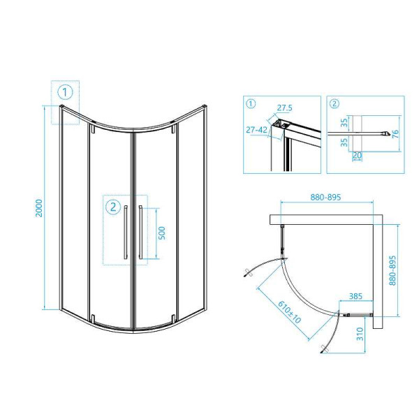 Душевой уголок RGW SV-53 B 90*90 стекло прозрачное, профиль черный 06325399-14 Душевой уголок RGW SV-53 B 90*90 стекло прозрачное, профиль черный 06325399-14