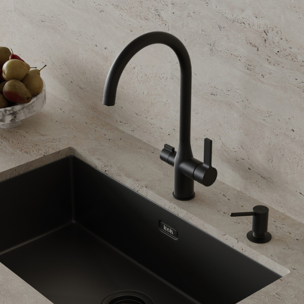 Дозатор для моющих средств для кухни Iddis Kitchen Line черный (SDIBL00i59) Дозатор для моющих средств для кухни Iddis Kitchen Line черный (SDIBL00i59)