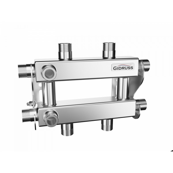 Коллектор кольцевой для отопления на 2 контура Gidruss RMSS-40-2 (G 3/4", 90 мм)