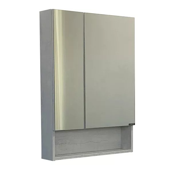 Шкаф зеркальный Comforty Никосия 600x135x800 дуб белый (00004138878)