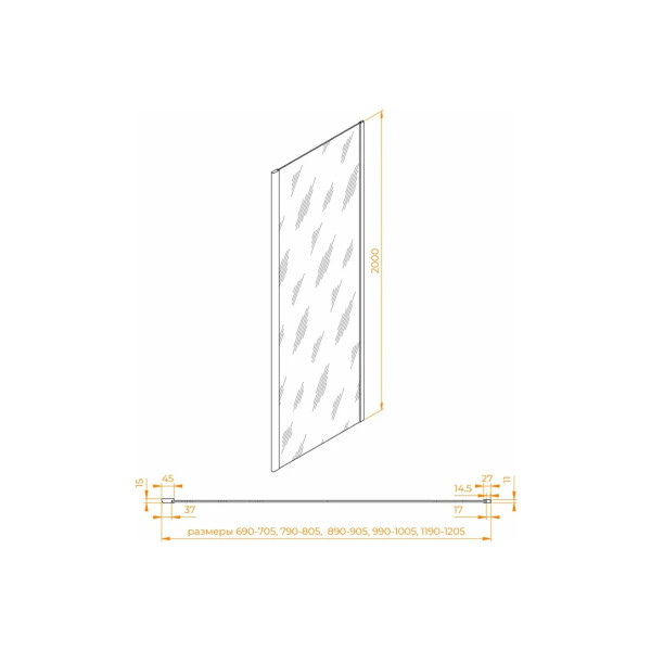 Душевое ограждение RGW Z-050-3 100x200 стекло прозрачное, профиль хром (352253100-21) Душевое ограждение RGW Z-050-3 100x200 стекло прозрачное, профиль хром (352253100-21)
