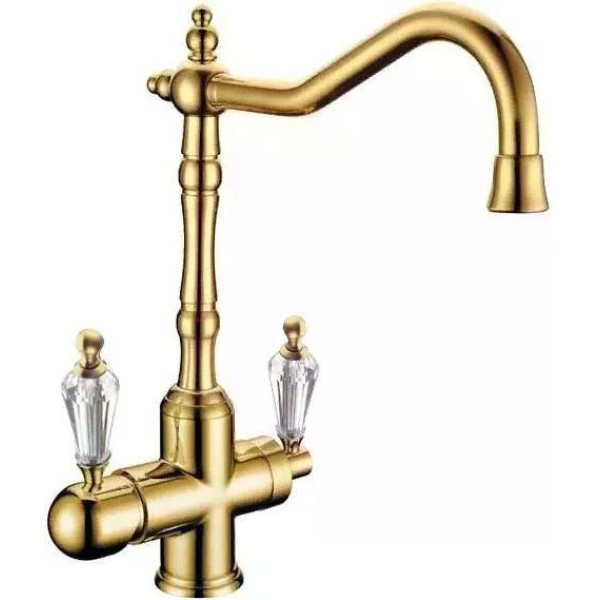 Смеситель для кухни Boheme Kitchen Золотой с краном для питьевой воды (112-SW) Смеситель для кухни Boheme Kitchen Золотой с краном для питьевой воды (112-SW)