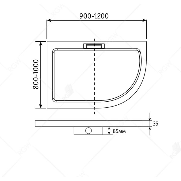 Душевой поддон RGW GWS-41R 80x100 белый (03150480-01R)