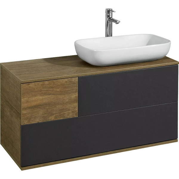 Тумба-умывальник Aquaton Терра 105 Дуб Кантри/Антрацит/1A73313KLK010 Раковина Лола 60 (1A2469K2TEKA0)