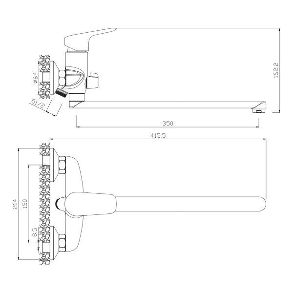 Смеситель для ванны Wesnaart Astra хром (AST19-320) Смеситель для ванны Wesnaart Astra хром (AST19-320)
