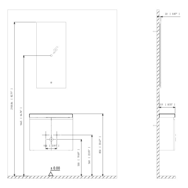 Зеркало с подсветкой Orka Ferla 400x900 (3005795)