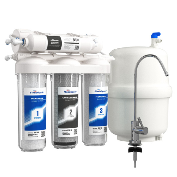 Система обратного осмоса Аквабрайт АБФ Осмо-5 Промо (бак 12 л., с краном) (АБФ-ОСМО-5 ПРОМО) Система обратного осмоса Аквабрайт АБФ Осмо-5 Промо (бак 12 л., с краном) (АБФ-ОСМО-5 ПРОМО)