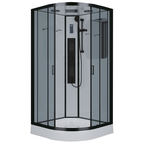 Душевая кабина Niagara с гидромассажем Premium 1000*1000*2100 стекло прозрачное, профиль черный (NG-6902-01G BLACK)
